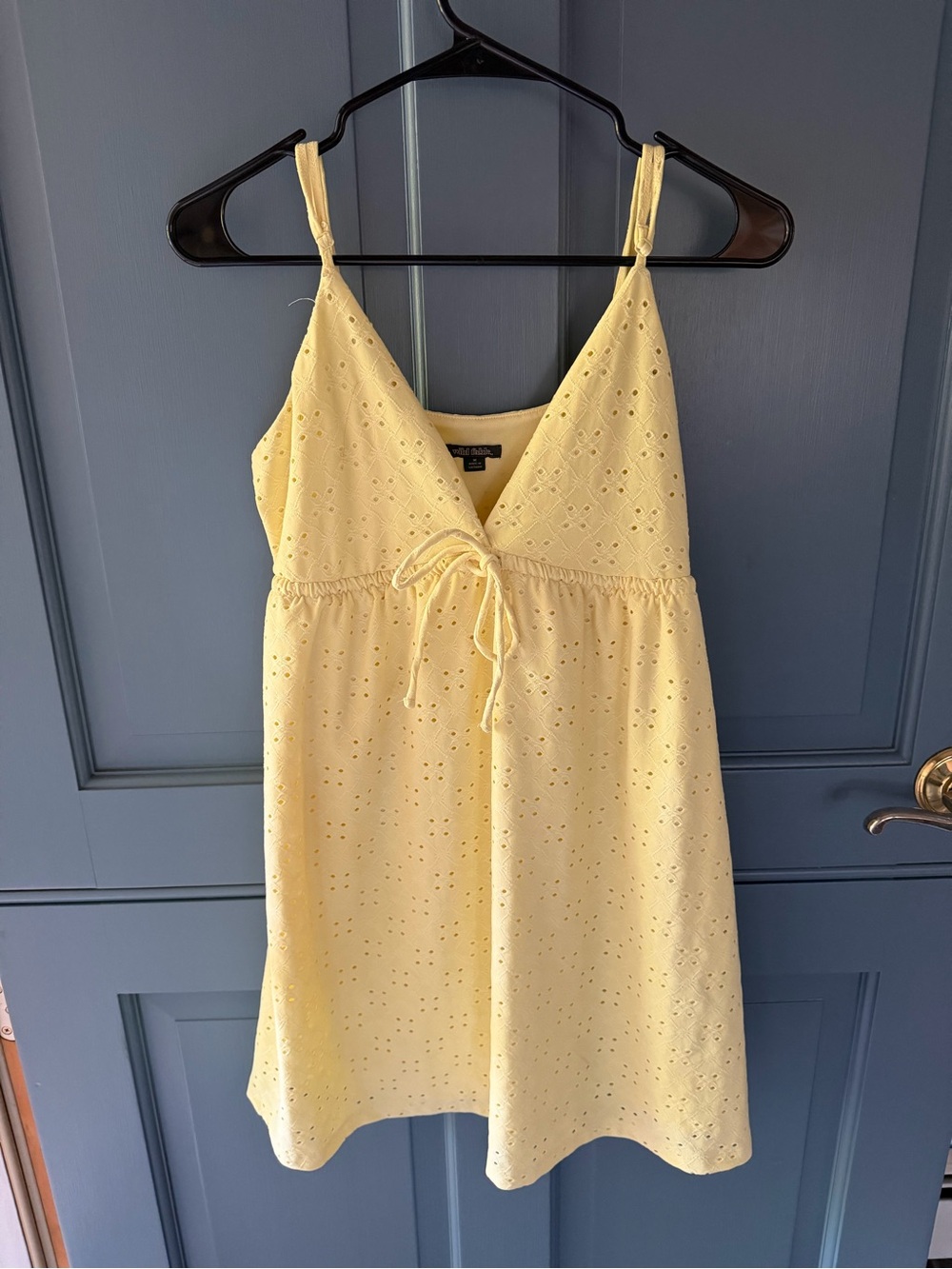 Wild Fable Yellow Eyelet Mini Dress – Size Medium